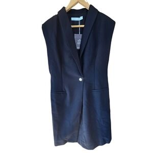 Love Bonito Sleeveless Blazer Romper Women M Black Tailored Quiet Luxury Skort